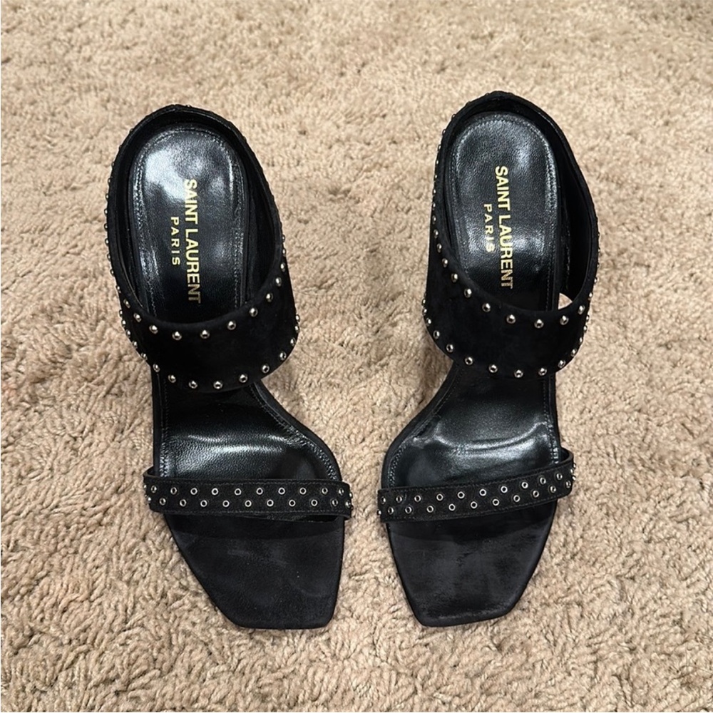 Saint Laurent Black Studded Heels